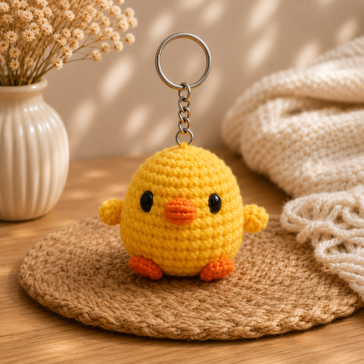 Crochet Chick Keychain