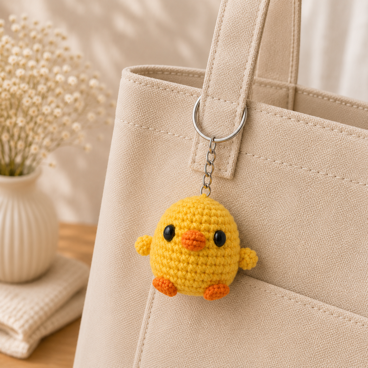 Crochet Chick Keychain