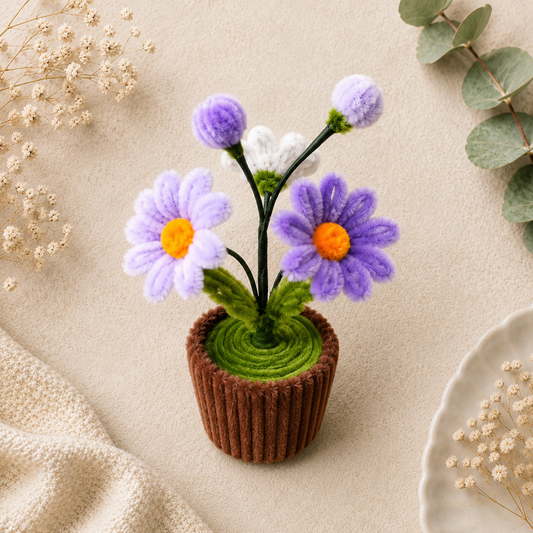 Pipe Cleaner Daisy Flower Pot